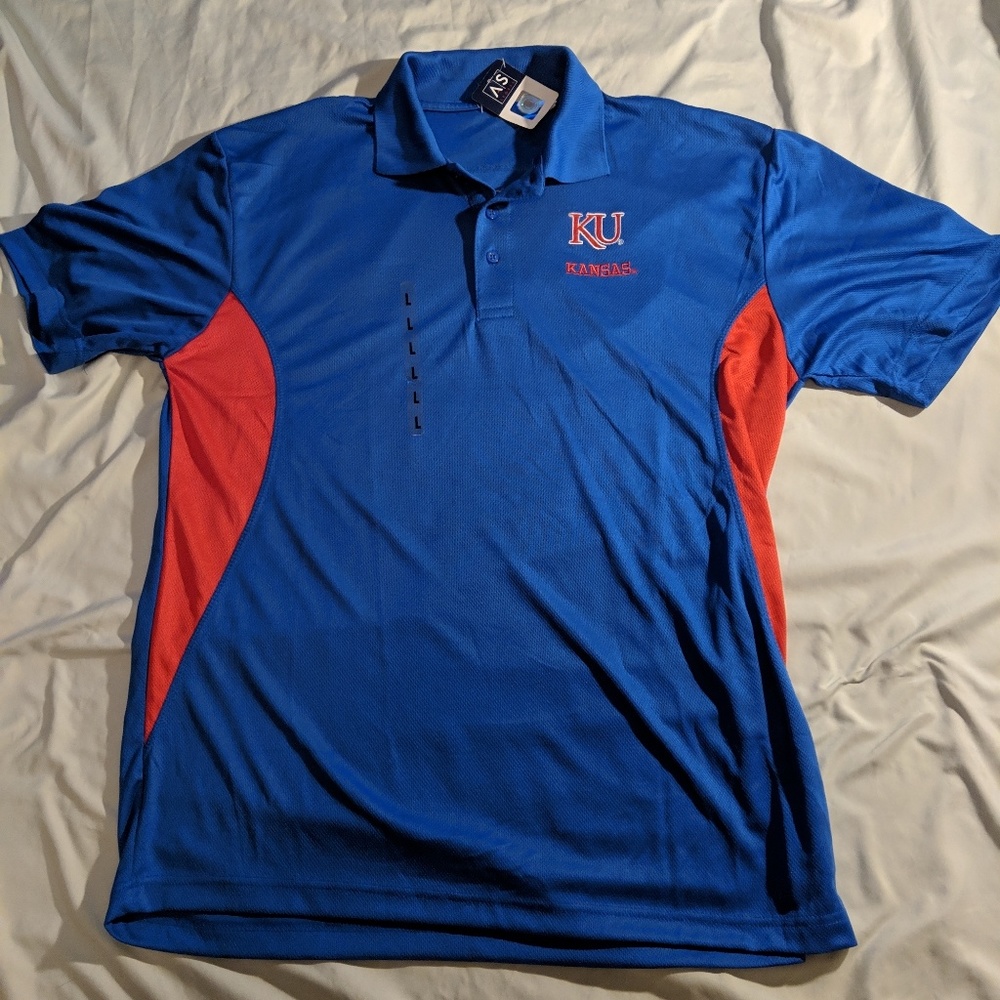 Kansas University Jayhawks large mens polo shirt